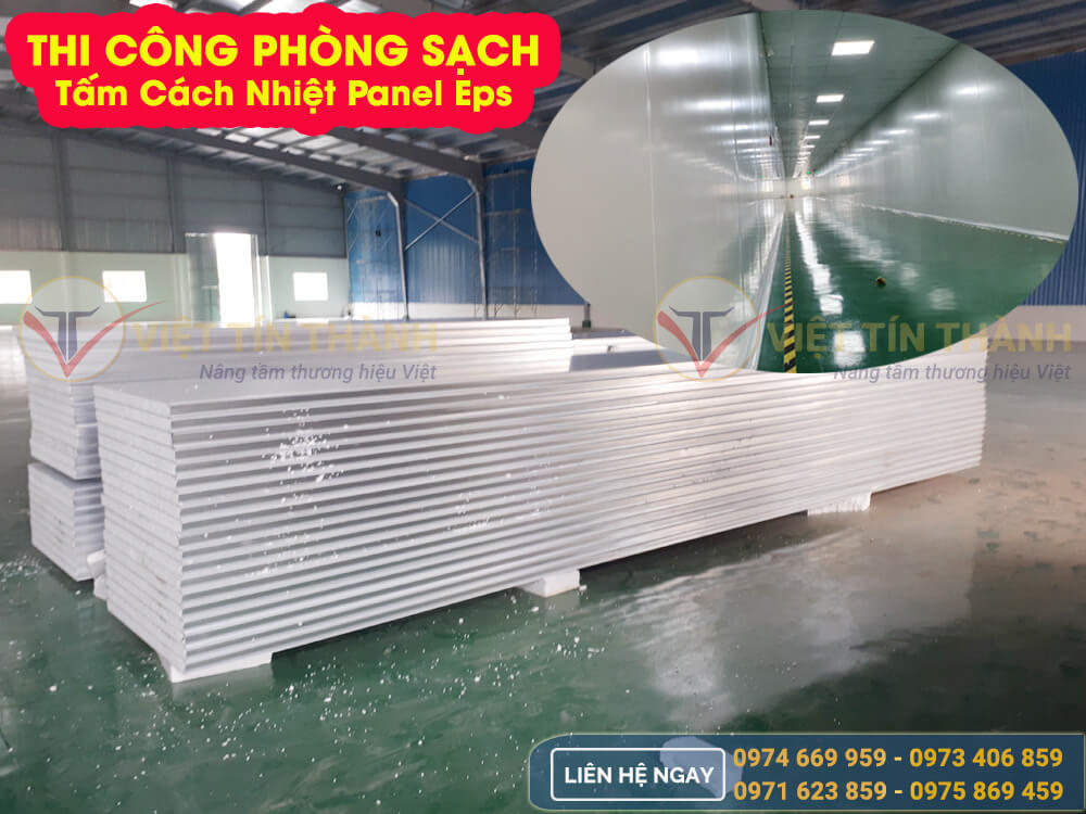 Tấm cách nhiệt panel eps thi công phòng sạch